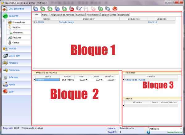 Bloques en pantalla - iaTPV