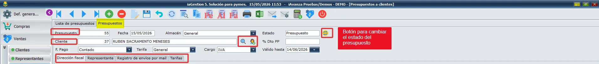 Añadir un presupuesto