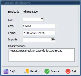 Retirada efectivo