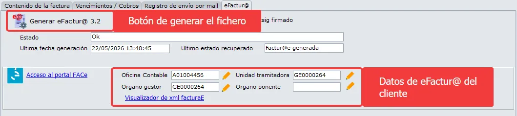 generar el fichero en xml de la factura