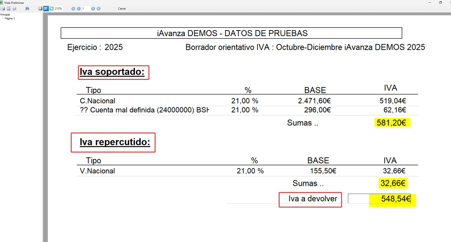 Resumen de IVA