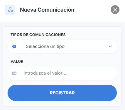 añadir nueva comunicacion de un cliente