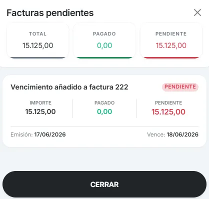 facturas pendientes proveedor