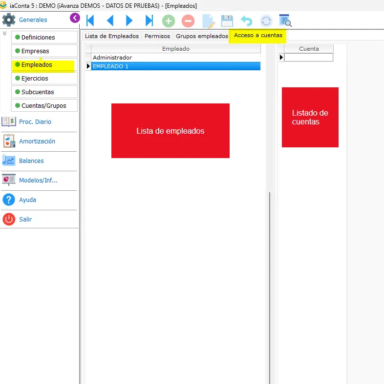 Acceso a cuentas