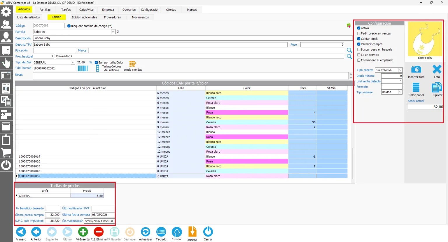 Edicion-configuracion tallas y colores