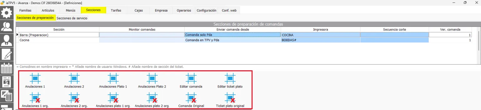 Editar documentos en secciones iatpv hostelería